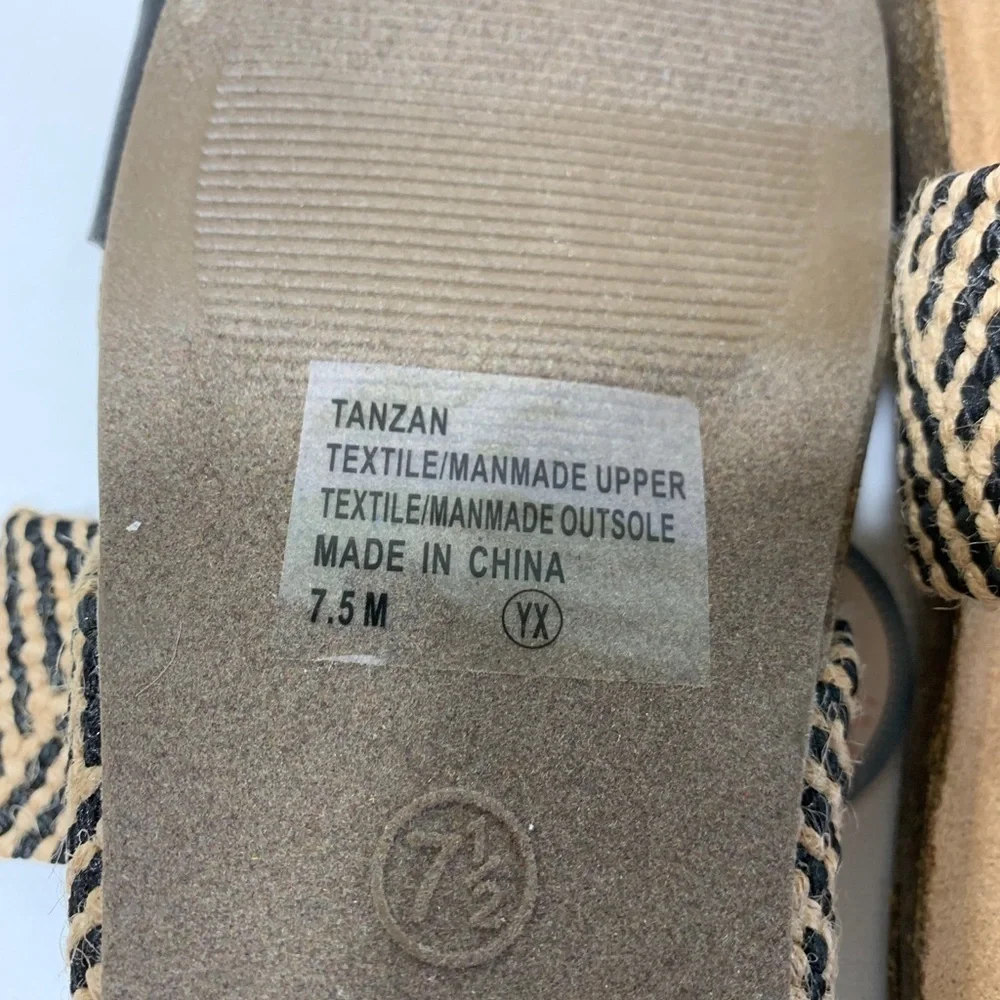 Jellypop Tanzania Black and Tan slide wedge sandal